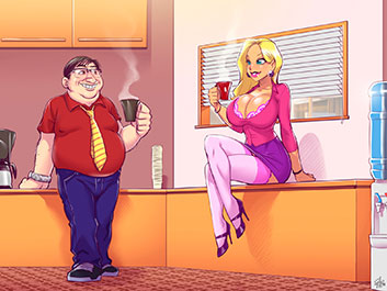 Me - the ugly nerd - and the hot blonde from work - Animated Tales