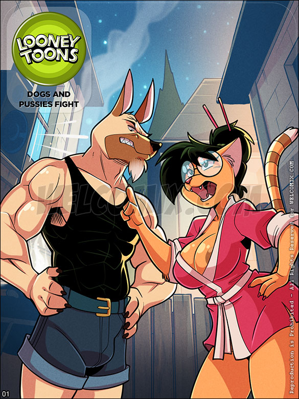 Looney Toons - Dogs and pussies fight - page 1