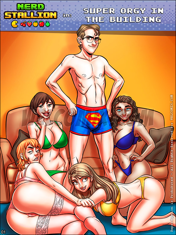 Nerd Stallion - Super orgy in the building - page 1