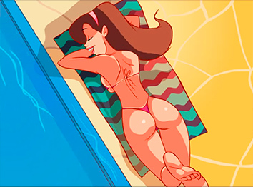Getting a suntan (Part 01) - The Naughty Home Animation