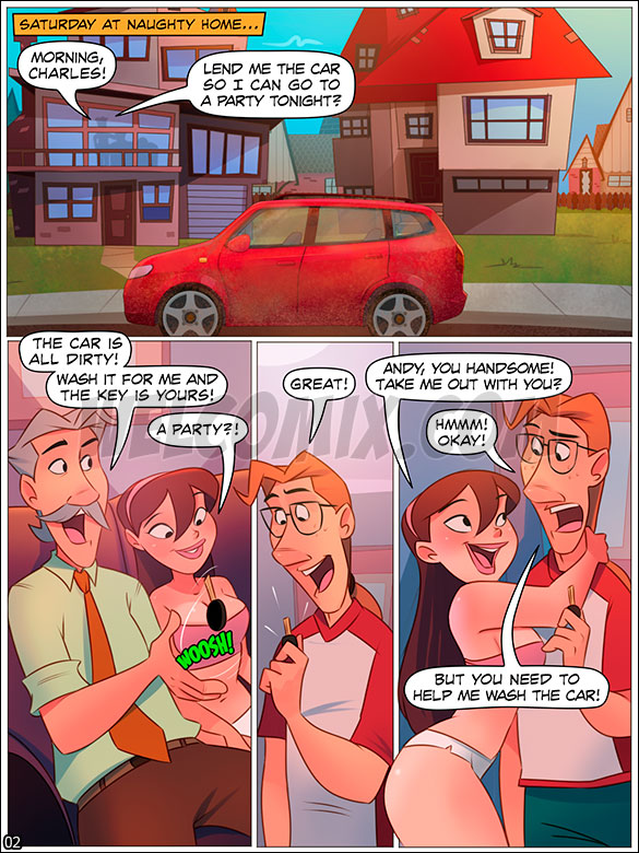 The Naughty Home - Washing Charles' Car - page 2